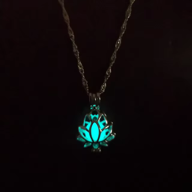 Glow Lotus Charm Necklace