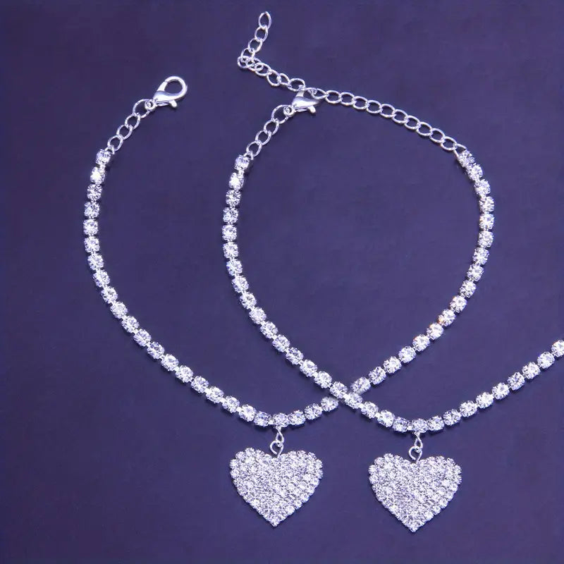 Sparkling Heart Anklet