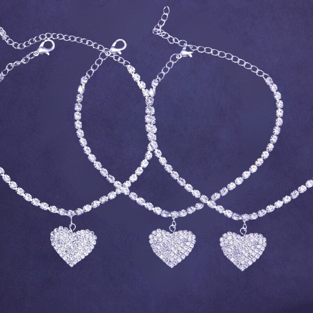 Sparkling Heart Anklet