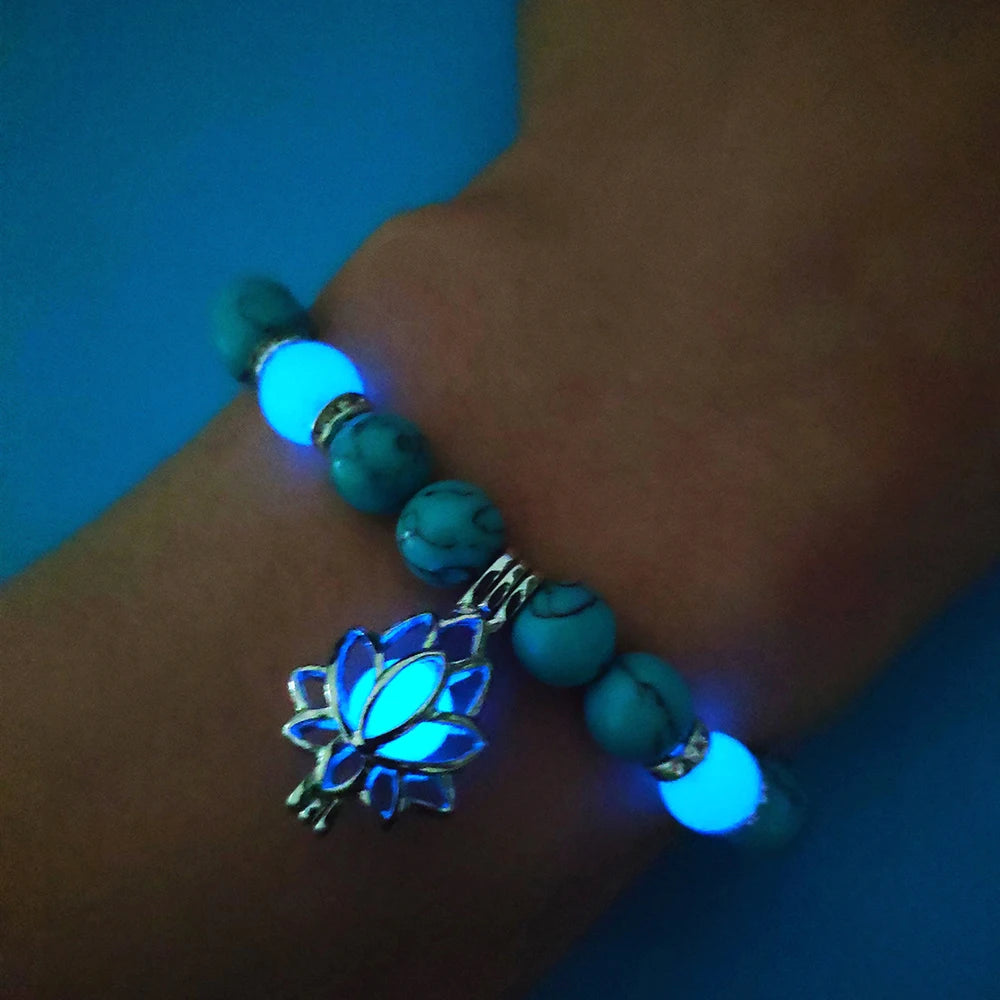 GlowMoon Lotus Charm Bracelet