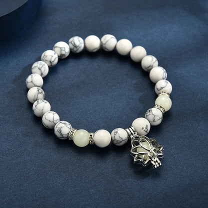 GlowMoon Lotus Charm Bracelet