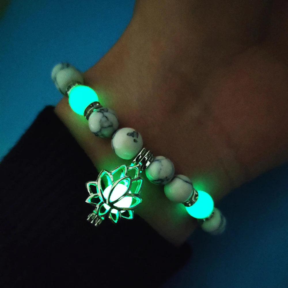 GlowMoon Lotus Charm Bracelet