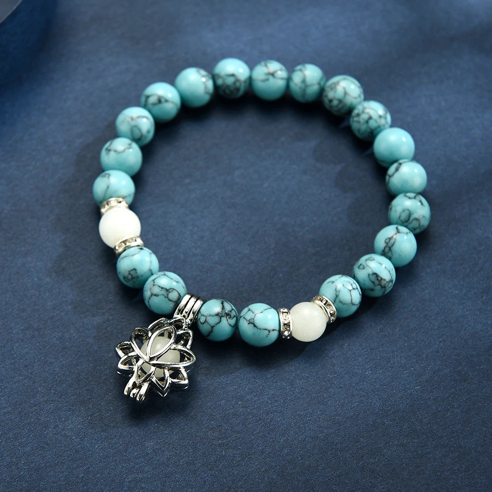 GlowMoon Lotus Charm Bracelet