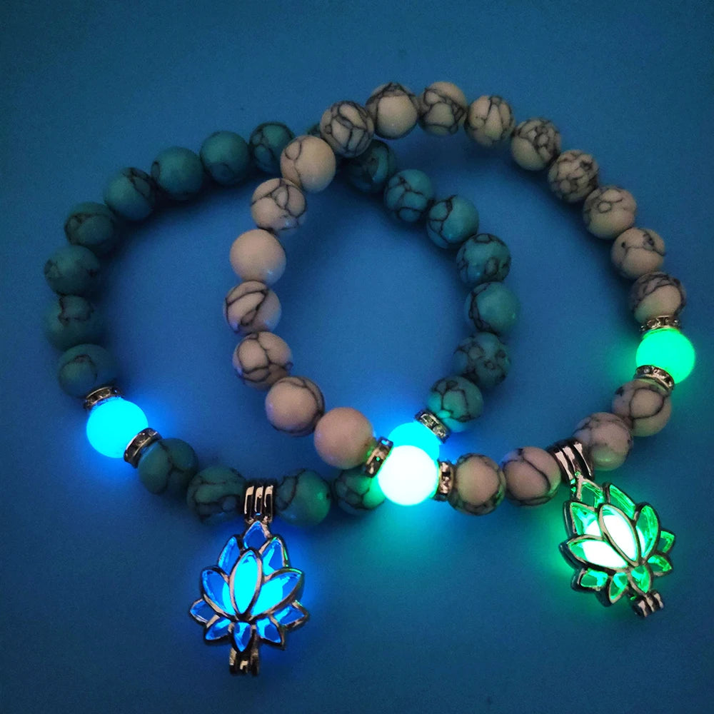 GlowMoon Lotus Charm Bracelet