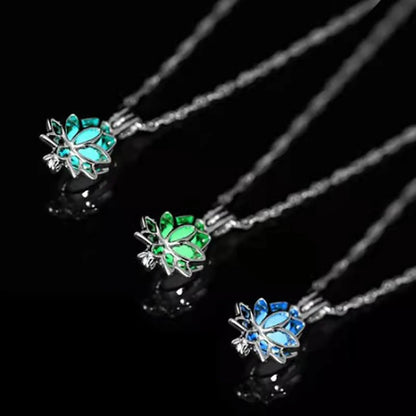 Glow Lotus Charm Necklace