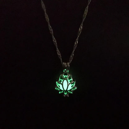 Glow Lotus Charm Necklace