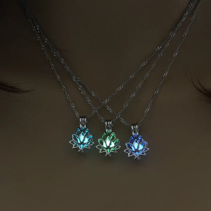 Glow Lotus Charm Necklace