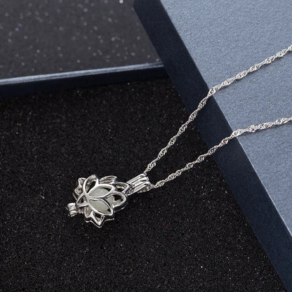 Glow Lotus Charm Necklace