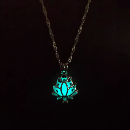 Glow Lotus Charm Necklace