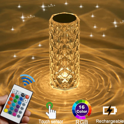Touch Control Rose Crystal Lamp