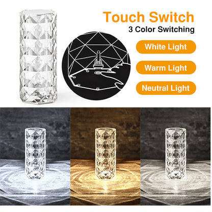 Touch Control Rose Crystal Lamp