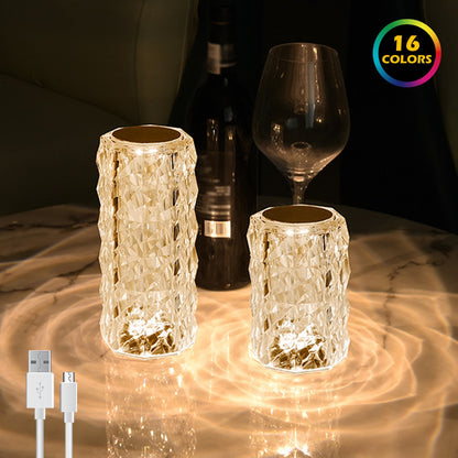 Touch Control Rose Crystal Lamp