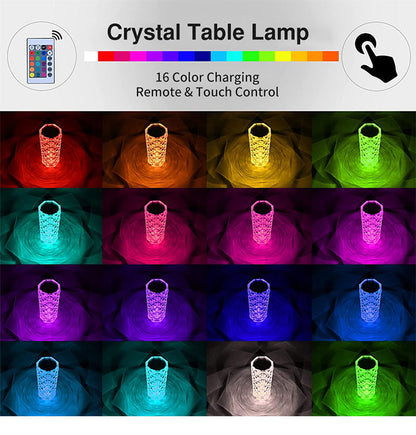 Touch Control Rose Crystal Lamp