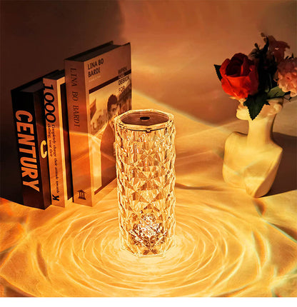 Touch Control Rose Crystal Lamp